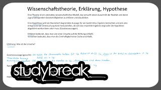 Wissenschaftstheorie Erklärung Hypothese  Marketing [upl. by Avuha885]