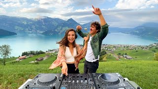 Groovy Deep House Music Mix  Outdoor Cooking in Alps  Swiss Cheese Fondue Dinner [upl. by Naras]