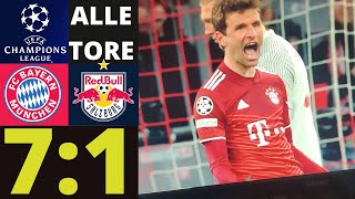 FC Bayern München  RB Salzburg 71 ALLE TORE ALLE HIGHLIGTS Champions League Achtelfinale [upl. by Alleen870]