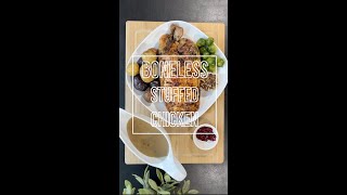 Boneless Stuffed Roast Chicken  How to debone a whole chicken easily shorts [upl. by Januisz135]