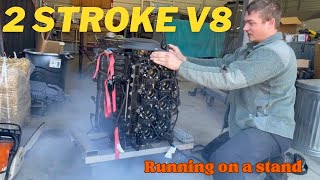 2 stroke V8 RUNS [upl. by Dovev]