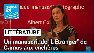 Littérature  un étrange manuscrit de quotLÉtrangerquot de Camus aux enchères • FRANCE 24 [upl. by Tabbi]