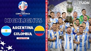 HIGHLIGHTS  Argentina vs Colombia  Copa América 2024  Gran Final  TUDN [upl. by Desdee375]