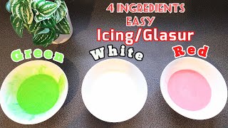 Sugar Glaze  Zuckerglasur  4 Ingredients colored Icing [upl. by Carrie]