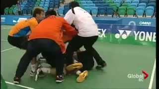 Worst Sports fight  First ever badminton fight  fights between players [upl. by Dlarej]