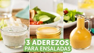 3 Aderezos para Ensalada  Kiwilimón Te Cuida [upl. by Euqram]