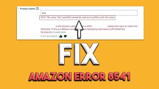 How to Fix Amazon Error 8541 2023 [upl. by Atekan]