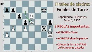 3 Reglas fundamentales que debes saber en los finales de torre Capablanca  Eliskases 1936 [upl. by Grethel]