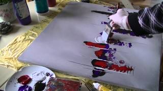 Acrylmalerei abstract acrylic painting Demo Abstraktes Bild malen spachteln spackle [upl. by Ronacin326]