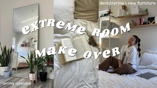 EXTREME ROOM MAKEOVER  TOUR spring cleaning decluttering ikea furniture amazon organization [upl. by Elka]