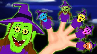 Witch Finger Family  Spooky Scary Songs For Kids  Hooplakidz Toons [upl. by Mcdermott]