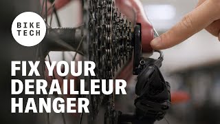 How to Fix a Bent Derailleur Hanger  Bike Tech  The Pro’s Closet [upl. by Ahsa]