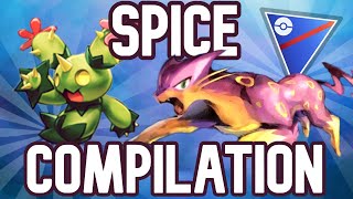 MASSIVE SPICE COMPILATION IN POKEMON GO BATTLE LEAGUE MARACTUS LIEPARD AND MORE  Pokémon GO PvP [upl. by Nos]