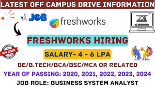 Freshworks Hiring IT Graduates As Business System Analyst Role  Apply Now   Sky Career Guidance [upl. by Wakerly980]