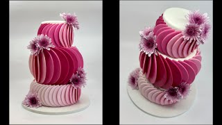 Geometric Pink Ombré Cake [upl. by Aihsram]