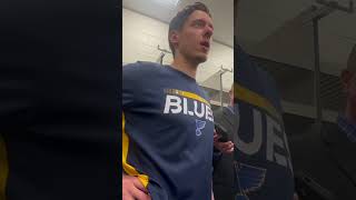 Jordan Binnington praises the St Louis Blues’ defense for stepping up stlouisblues nhl stlouis [upl. by Wsan]