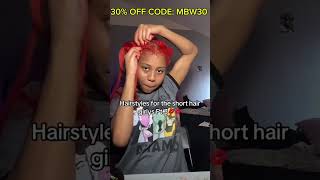 Nope🥰Red Color Hair Tutorial For Short Natural Hair  Extended Braided Ponytail Tutorial braids [upl. by Lord]