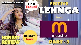 MEESHO LEHNGA HAUL part 3  Honest Review  gimaashi [upl. by Ahsiemat396]