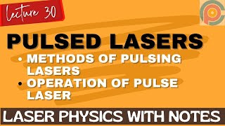 Pulsed Lasers  Methods of Pulsing Lasers  Operation of Pulse Laser [upl. by Inal]