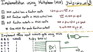 03 Logic Design  Design using Multiplexer MUX only  شرح عربي  تصميم دوائر [upl. by Shelby]