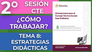 CÓMO TRABAJAR TEMA 8 Estrategias metodológicas didácticas proyectos Segunda Sesión CTE Octubre 2024 [upl. by Cherry]