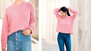 Crochet Ribbed Sweater DIY Tutorial [upl. by Yvan]