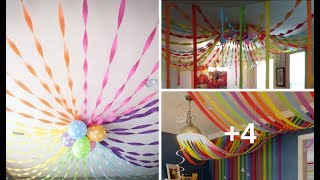 7 IDEAS PARA DECORAR EL TECHO CON PAPEL CREPE QUE PODRÍAS HACER EN DECORACIÓN DE TU PRÓXIMA FIESTA [upl. by Chi754]