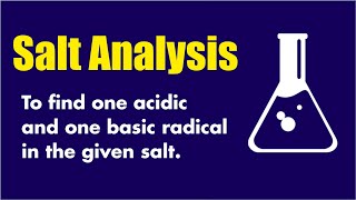 Salt Analysis [upl. by Margot]