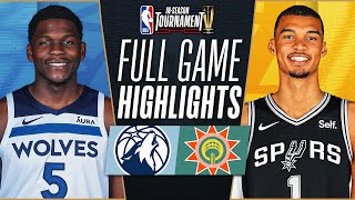 TIMBERWOLVES at SPURS  NBA INSEASON TOURNAMENT 🏆  FULL GAME HIGHLIGHTS  November 10 2023 [upl. by Azzil]