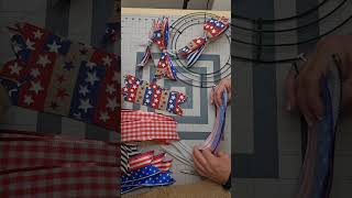 shorts Diy Patriotic Fourth Of July Ribbon Wreath Patriotic porch decorating ideas burlapali [upl. by Llennod978]