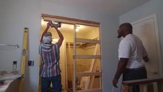 Installing a pocket door frame [upl. by Anauqed]