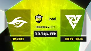 Dota2  Team Secret vs Tundra Esports  Game 2  ESL One Birmingham 2024  CQ  WEU [upl. by Hochman]