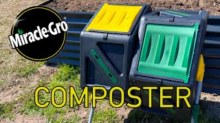 The Dual Chamber Compost Tumbler by MiracleGro  Unboxing Assembly and FirstLook [upl. by Eekcaj]