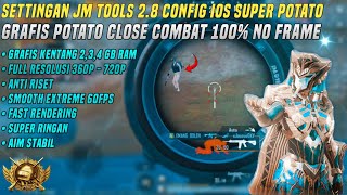 Cara Settings JM Tools Terbaru PUBG Mobile 28 IOS Super Potato Smooth Extreme 60Fps 100 No Frame [upl. by Eenor]