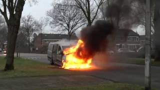 20161217 Volledige video Autobrand Denekamperdijk Losser  aankomst brandweer en Politie [upl. by Amre]