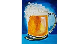 🍺 Easy Beginner 🎨 Acrylic Painting 💜 BEER Bar ART 🖍  TheArtSherpa [upl. by Diego]