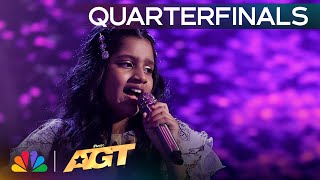 10YearOld Pranysqa Mishra Sings quotWrecking Ballquot by Miley Cyrus  Quarterfinals  AGT 2024 [upl. by Scoles]