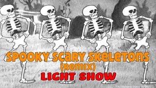 The Living Tombstone  quotSpooky Scary Skeletons Remixquot Light Show [upl. by Noletta976]