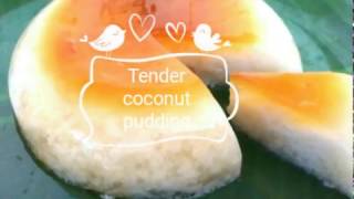 Tender coconut caramel pudding  Pudding recipe  Caramel pudding [upl. by Kwarteng]