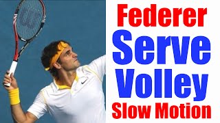 Federer Serve amp Volley In Slow Motion  Poetry In Motion [upl. by Tawnya]