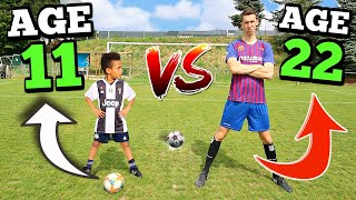 11 YEAR OLD VS 22 YEAR OLD EPIC PENALTY SHOOTOUT CHALLENGE NEXT MESSI [upl. by Amann]