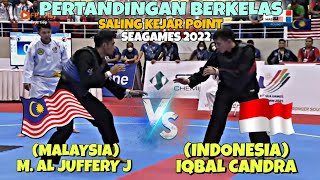 Indonesia vs malaysia  Iqbal candra vs al jufferi  Pertarungan sengit  Seagames 2022 [upl. by Mateo]