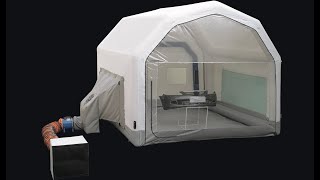 EJAEE Platinum Pro Series Inflatable Paint Booth with Add on Ventilation Enhancement System [upl. by Dupuy]