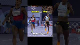 Julien Alfred vs Shacarri Richardson 100m breakdown [upl. by Lydie683]