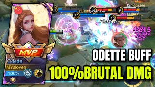 100BRUTAL DMG  ODETTE BEST BUILD amp EMBLEM 2024  Must Try [upl. by Orlene749]