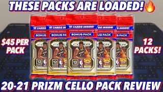 THESE PACKS ARE LOADED🔥 45 PER PACK  202021 Panini Prizm Basketball Cello Pack BreakReview x12 [upl. by Yrolg]