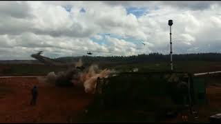 Ka52 helicopter fires two S8 rockets at reporters during Zapad 2017 [upl. by Richma682]