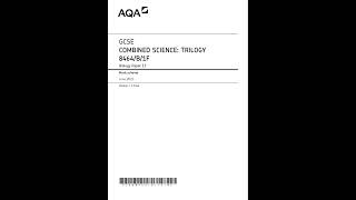 AQA GCSE COMBINED SCIENCE TRILOGY BIOLOGY PAPER 1 2023 MARK SCHEME 8464B1F [upl. by Hoxsie]