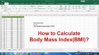 How to Calculate Body Mass Index BMI in Excel [upl. by Anaira]