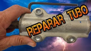 COMO REPARAR FUGA EN TUBO DE ACERO GALVANIZADO [upl. by Yrol147]